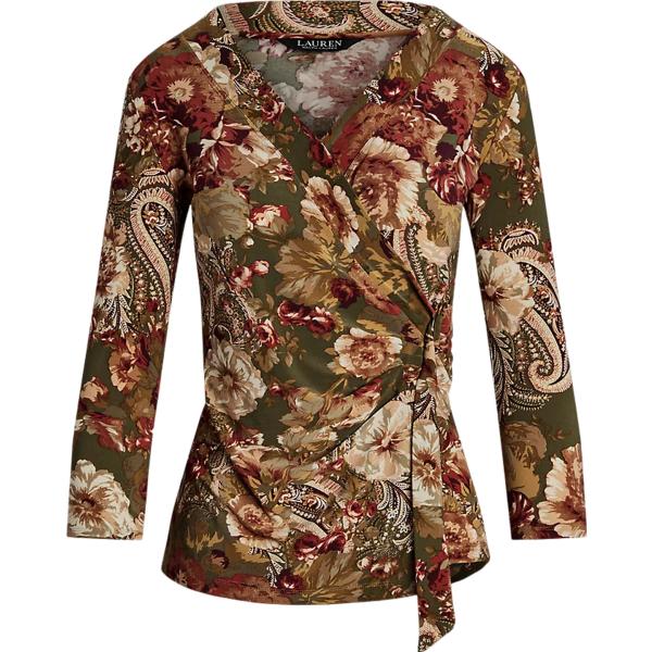 top Lauren marrone a fiori