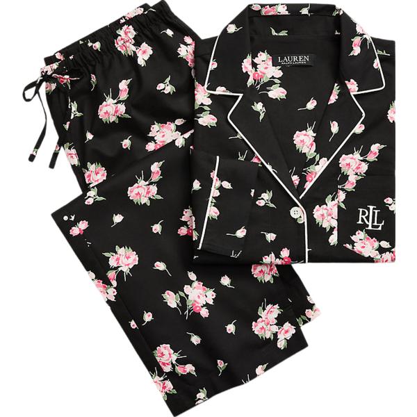 pigiama Lauren nero a fiori