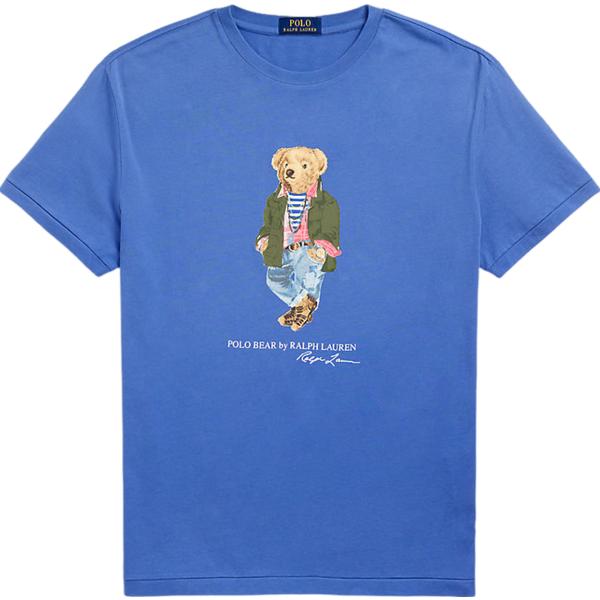 t-shirt Polo Ralph Lauren blu con stampe