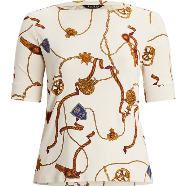 t-shirt Lauren Curve bianco con stampe