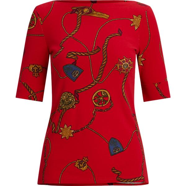 t-shirt Lauren rosso con stampe