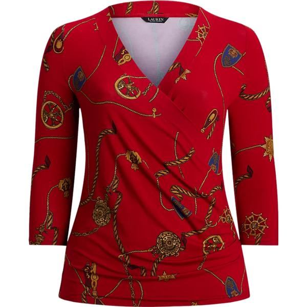 maglieria Lauren Curve rosso con stampe