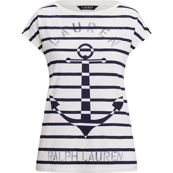 t-shirt Lauren bianco a righe