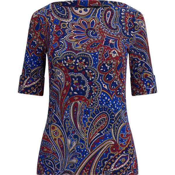 t-shirt Lauren blu paisley