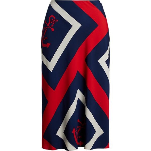 gonne longuette Lauren blu con stampe