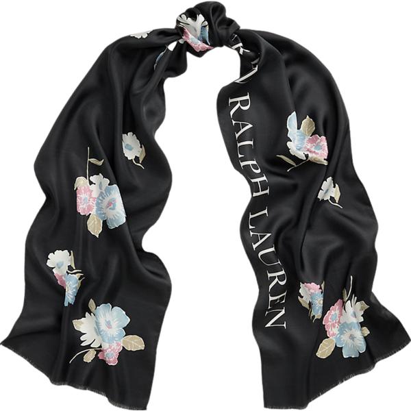 foulard Lauren nero a fiori
