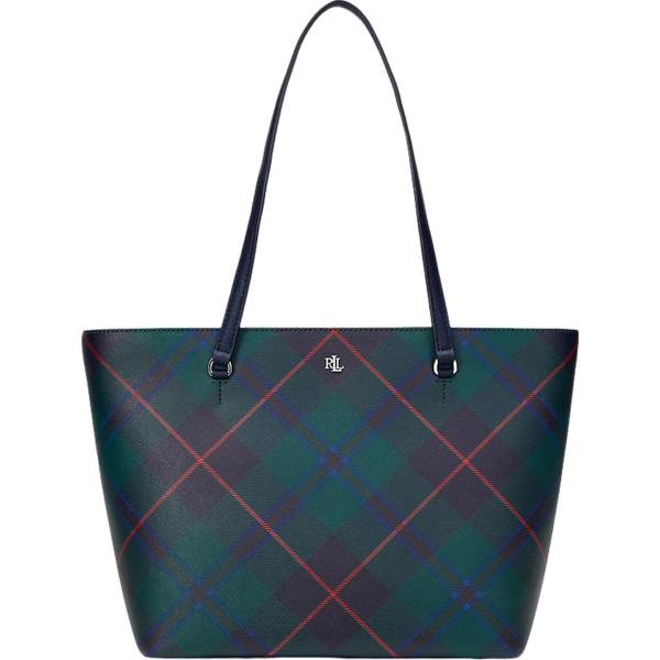 borse tote Lauren verde scozzese