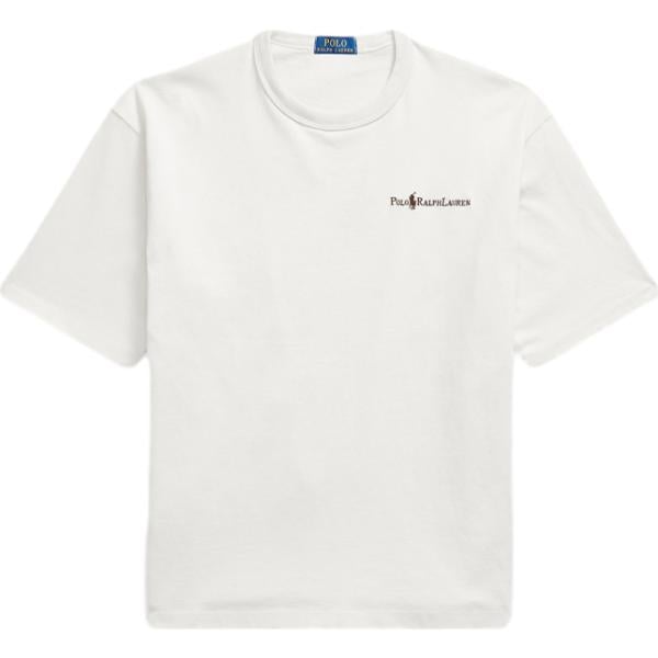 T-shirt da uomo in bianco neve in cotone Polo Ralph Lauren
