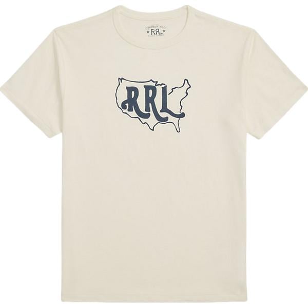 t-shirt Rrl bianco con stampe