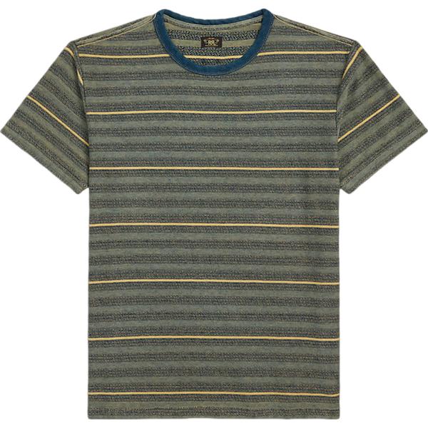 t-shirt Rrl verde a righe
