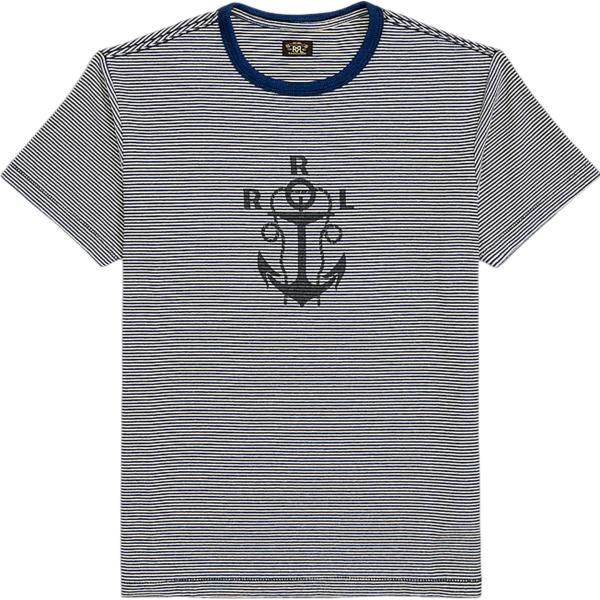 t-shirt Rrl grigio a righe