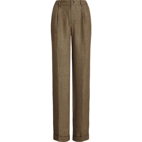 pantaloni Lauren marrone pied de poule