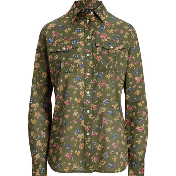 camicie Lauren verde a fiori
