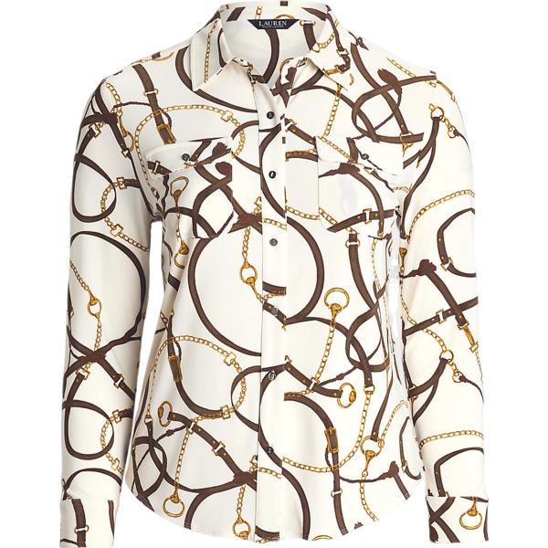 camicie Lauren Curve bianco con stampe