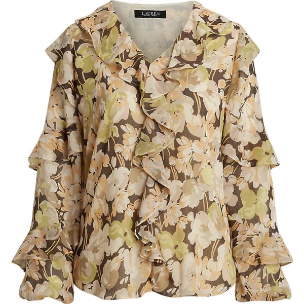 camicie Lauren marrone a fiori