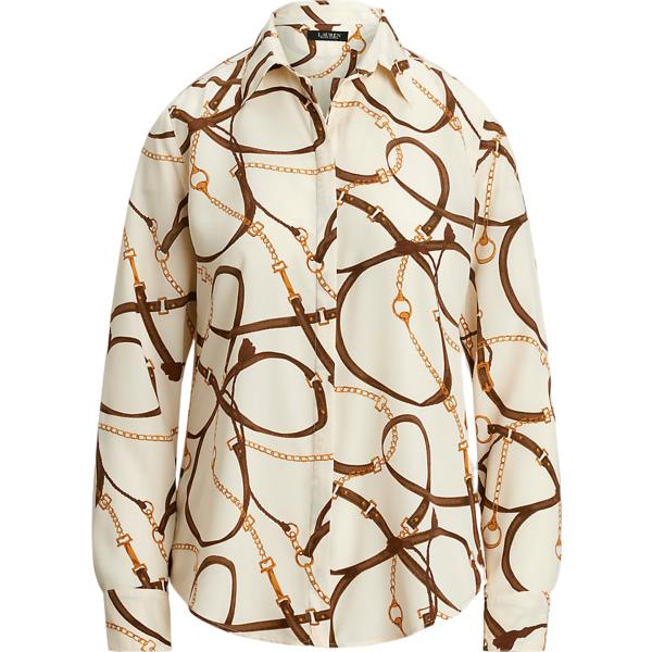 camicie Lauren bianco con stampe