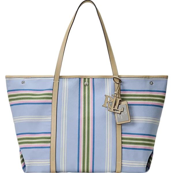 borse tote Lauren blu a righe