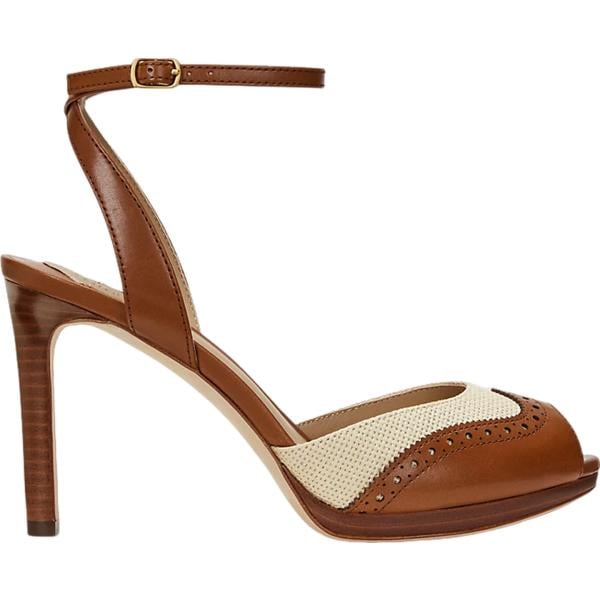 sandali in pelle Lauren marrone