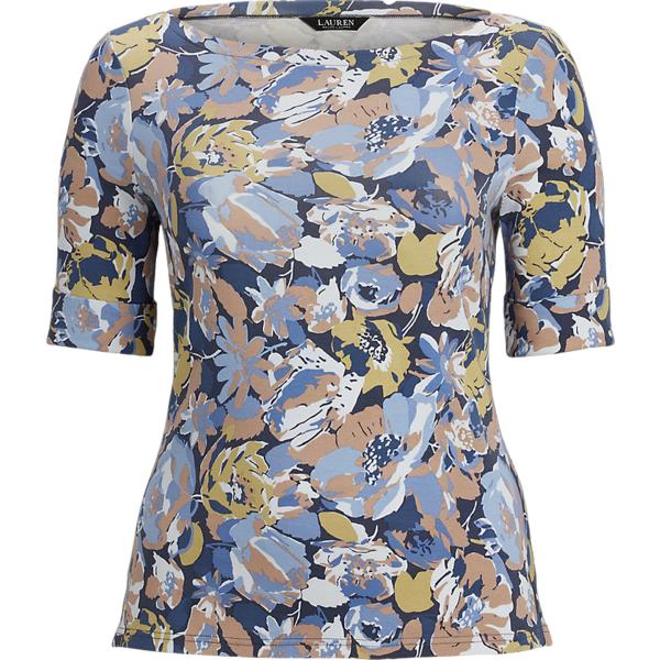 t-shirt Lauren Curve grigio a fiori