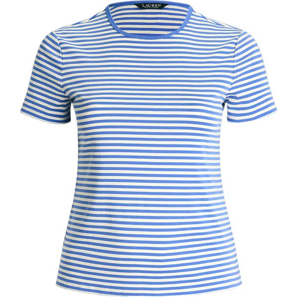 t-shirt Lauren Curve bianco a righe