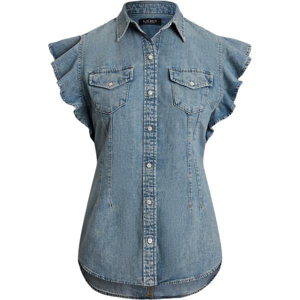 camicie a manica corta Lauren blu