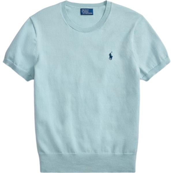 T-shirt da donna in verde scuro girocollo a maniche corte in cotone Polo Ralph Lauren