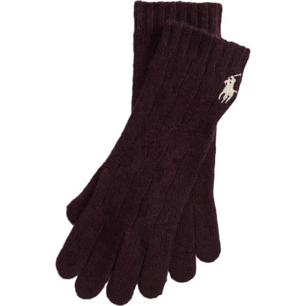 Guanti da donna in nero pece in cashmere Polo Ralph Lauren