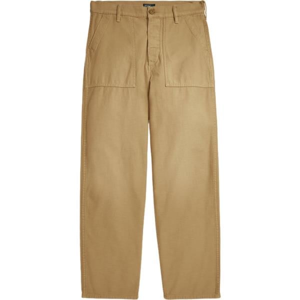 Pantaloni da donna in marrone chiaro con bottoni Polo Ralph Lauren