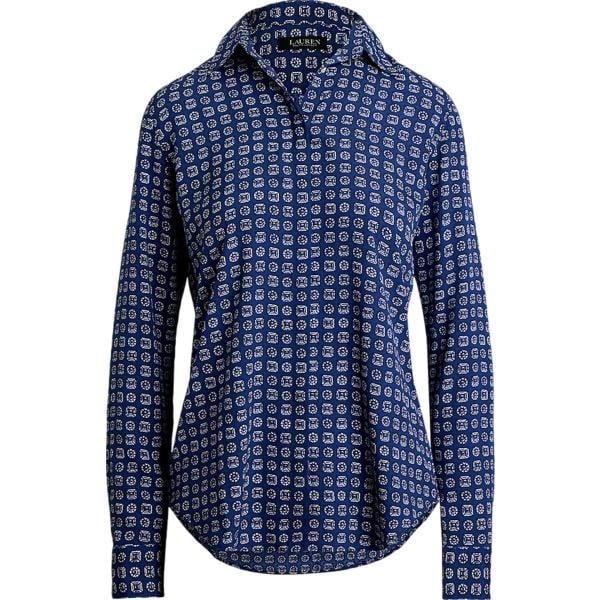 camicie Lauren blu geometrica