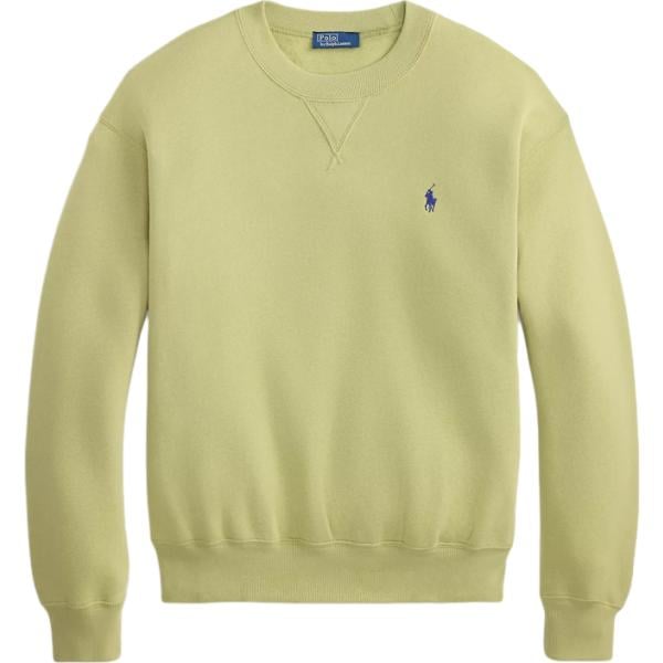 Felpa da donna in beige sabbia girocollo in pile Polo Ralph Lauren Polo Ralph Lauren
