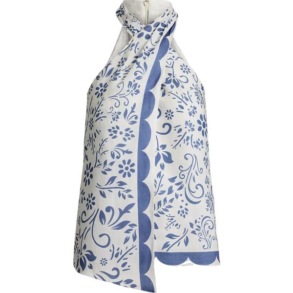 top Lauren bianco a fiori