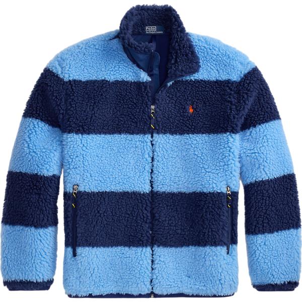 giacca sportiva da uomo a righe lungo in pile Polo Ralph Lauren