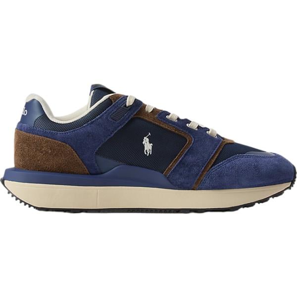 sneakers da uomo in nero pece effetto scamosciato Polo Sport