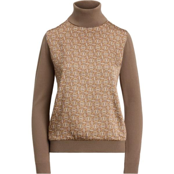 maglieria Lauren marrone con stampe