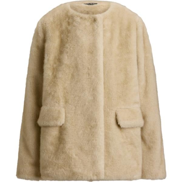 Cappotto da donna in marrone chiaro in in ecopelliccia Lauren