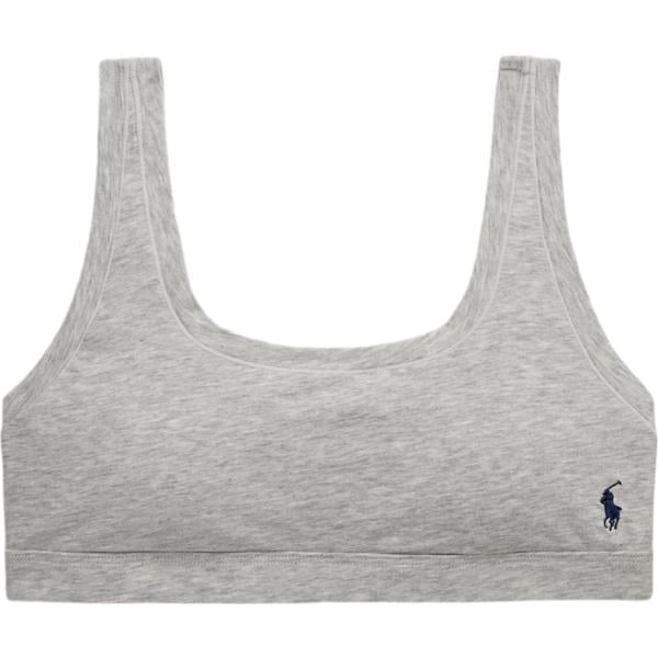 Top sportivo da donna in grigio scuro girocollo in cotone Polo Ralph Lauren Polo Ralph Lauren