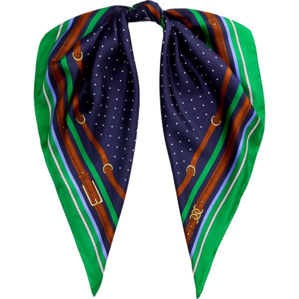 foulard Lauren blu a pois