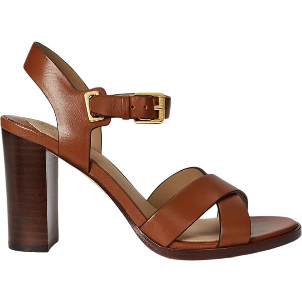 sandali in pelle Lauren marrone