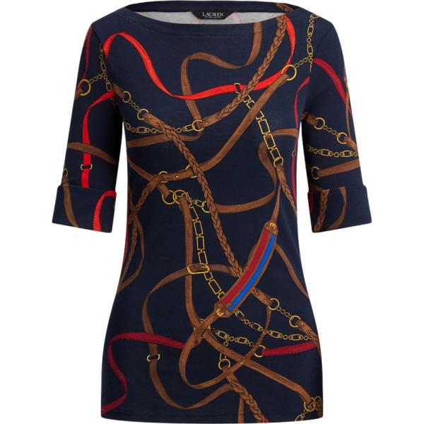 t-shirt Lauren blu con stampe