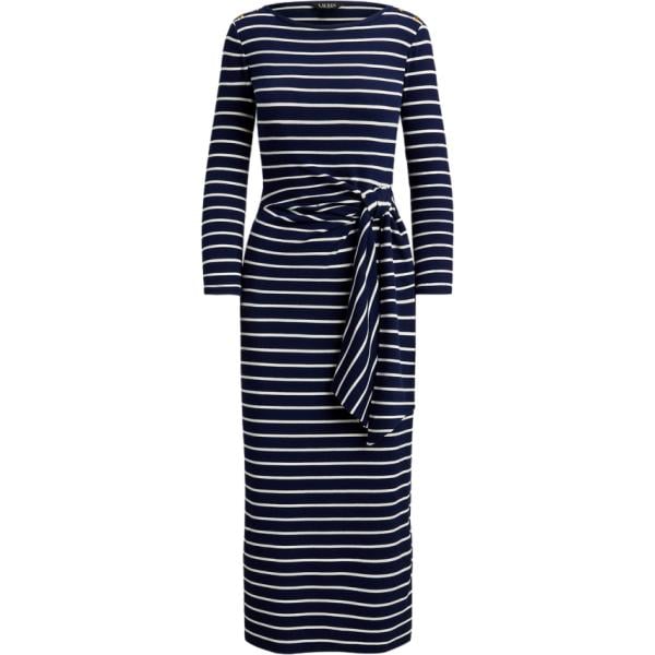vestiti lunghi Lauren Petite blu a righe