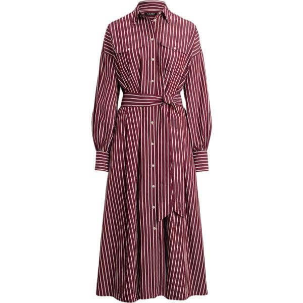 Camicia da donna in marrone scuro a righe Lauren