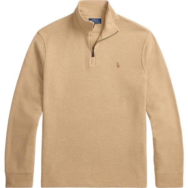 pullover da uomo in marrone chiaro con zip Polo Ralph Lauren