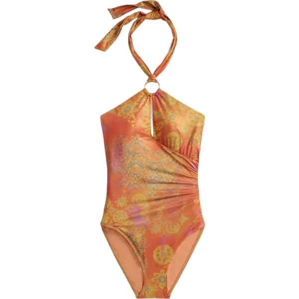 costumi interi Lauren marrone con stampe