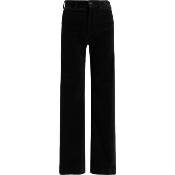 Pantaloni da donna forma svasata in nero pece a vita alta Polo Ralph Lauren