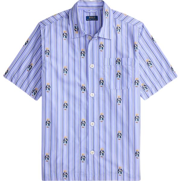 camicie a manica corta Polo Ralph Lauren viola a righe