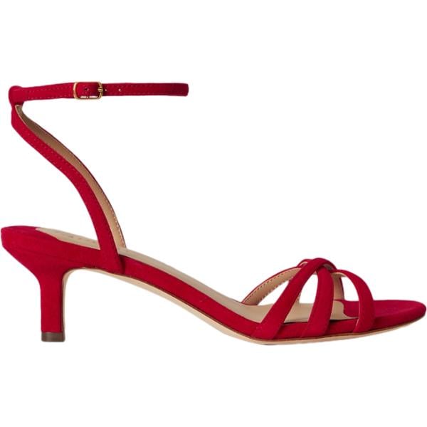 sandali col tacco Lauren rosso
