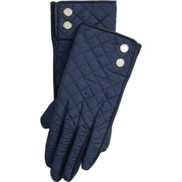 Guanti da donna in blu scuro scozzese in poliestere Lauren