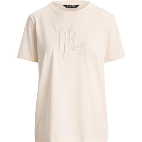 T-shirt da donna in bianco avorio in cotone Lauren