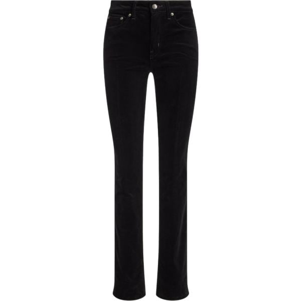 Pantaloni da donna in nero pece in velluto Lauren
