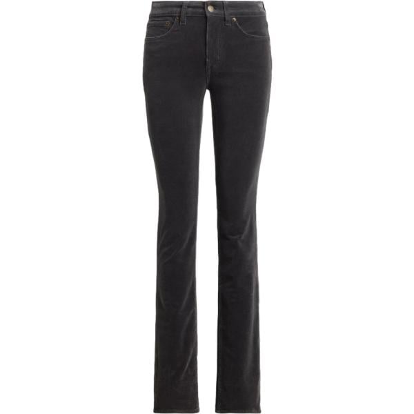 Pantaloni da donna in nero pece in velluto Lauren